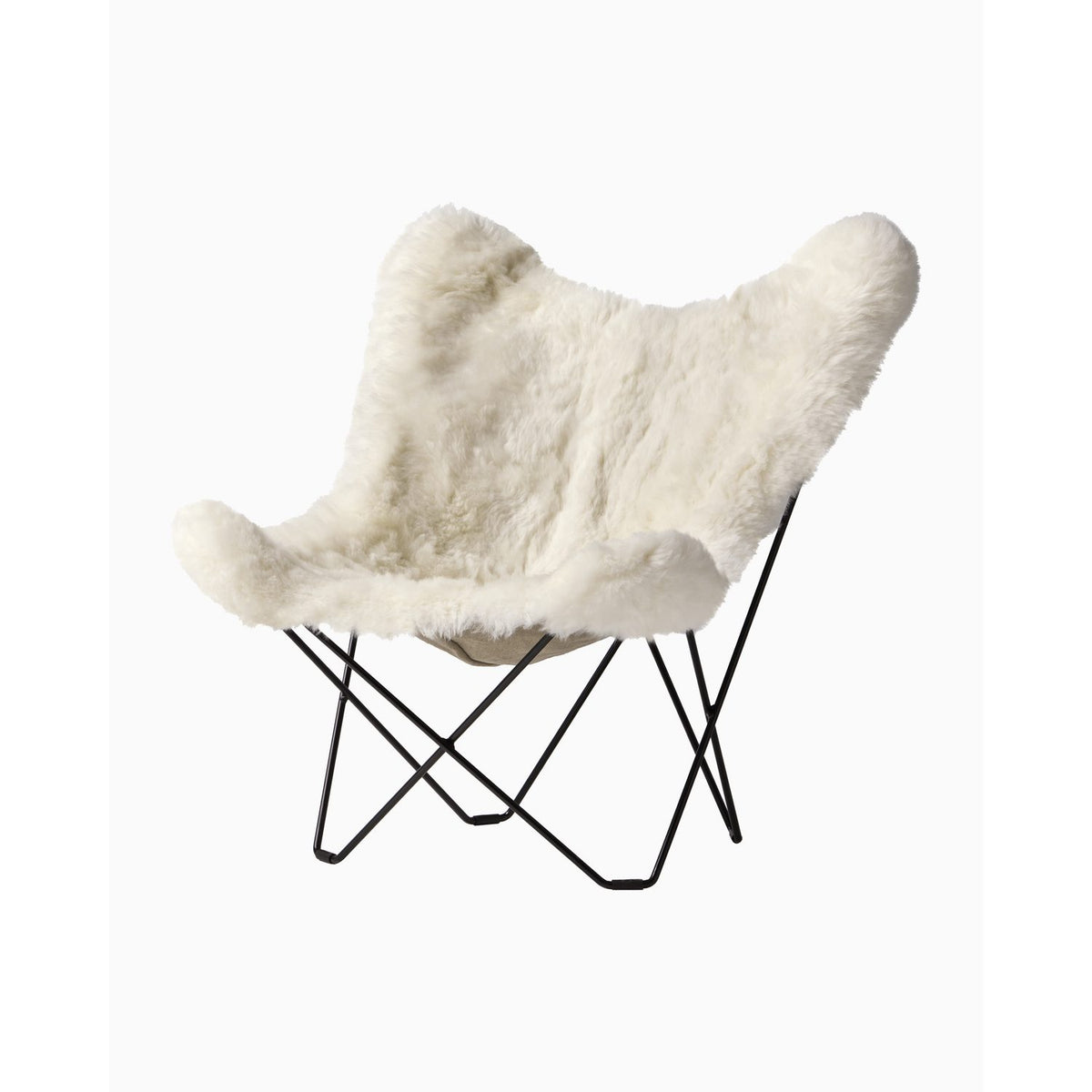 Iceland Mariposa Fåtölj Svart, Shorn White