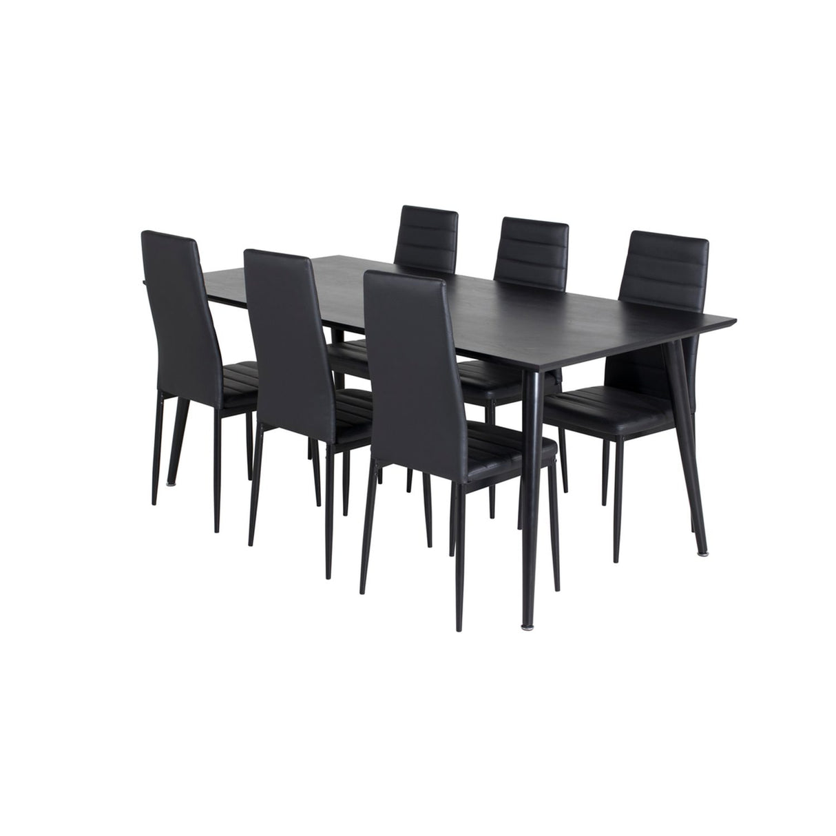 Dipp, Slim Rektangulär matgrupp Svart, Svart, 180 x 90
