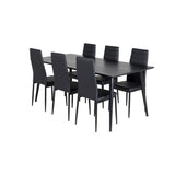 Dipp, Slim Rektangulär matgrupp Svart, Svart, 180 x 90