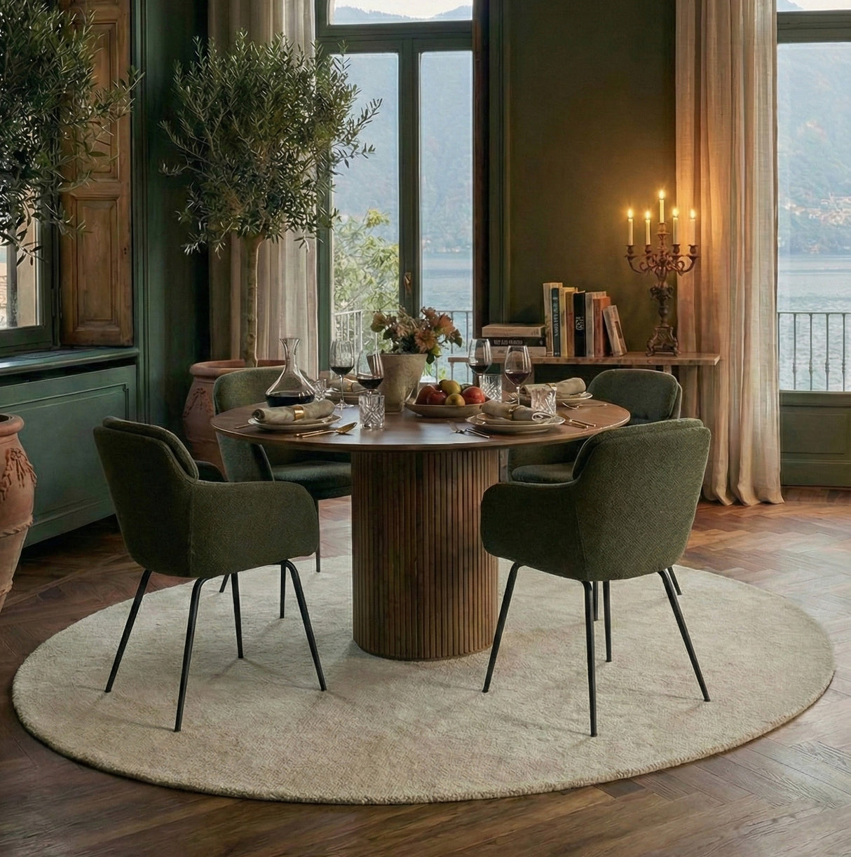 Accento Ø120 cm Matbord Rökt