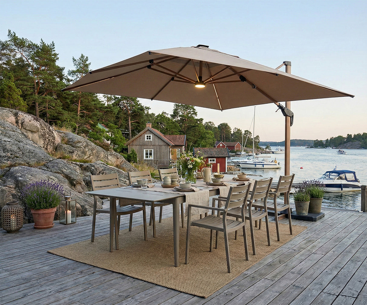 Anzio Matbord 100x200-310 cm Khaki