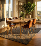 Sedan Matstol PU retro Konjak/Ek