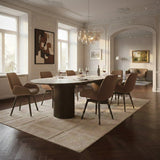 Aria Matbord 100x190-235 cm Keramisk Travertin