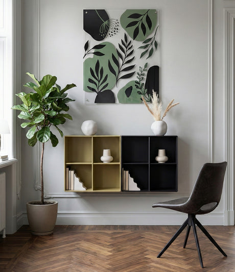 Atlanta Quadrant-vägghylla Oliv