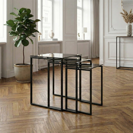 Benz Satsbord 55x50x50 cm Svart/Glas