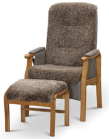 Bergen Elektrisk Reclinerfåtölj ink Pall Fårskinn Sahara