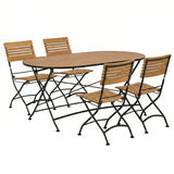 Brewer Matgrupp 160 cm Teak/Svart