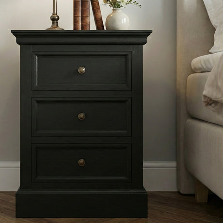 Bristol Sängbord 3-Lådor Svart