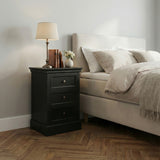 Bristol Sängbord 3-Lådor Svart