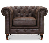 Cambridge Chesterfield Fåtölj Brunt Vintage tyg