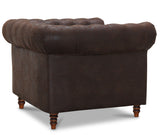 Cambridge Chesterfield Fåtölj Brunt Vintage tyg
