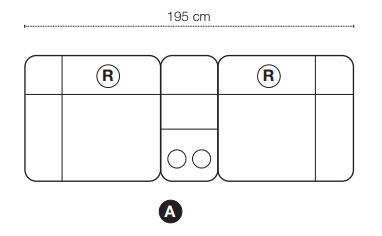 Cinema 2-sits Biosoffa Nougat Tyg