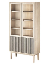 Broholm Vitrinskåp Lameller Vitoljad Ek