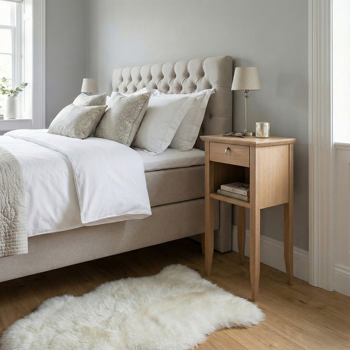 Ekliden Sängbord med Låda Oljad ek