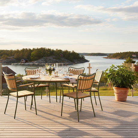 Ellen Trädgårdsbord i Teak och Aluminium 150 cm, Grön