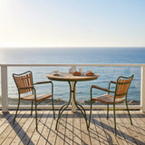 Ellen Cafébord Ø80cm i Teak och Aluminium Grön