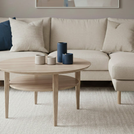 Tango Soffbord Runt 90cm Vitoljad Ek