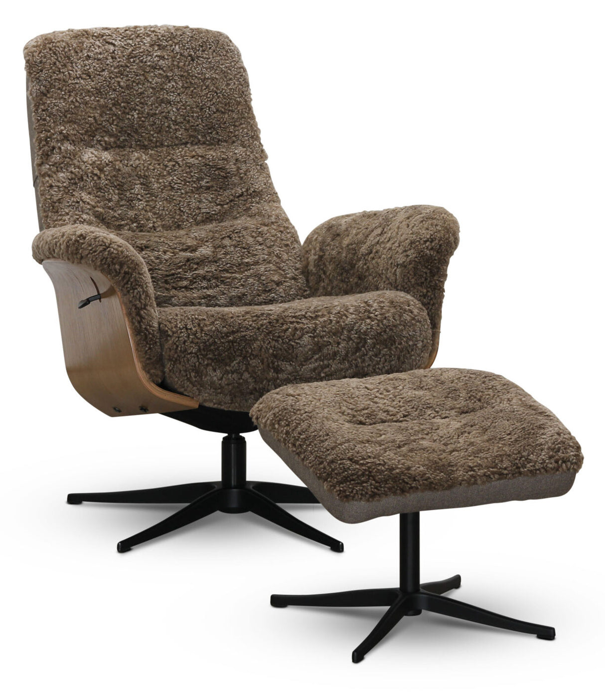 Fårö Snurrfåtölj ink Pall Fårskinn Sahara