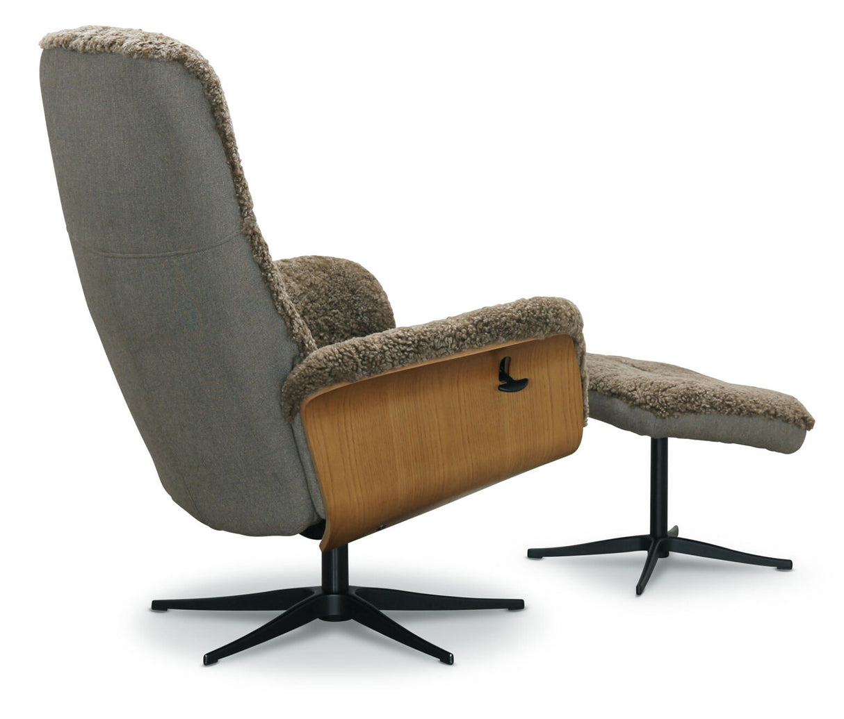 Fårö Snurrfåtölj ink Pall Fårskinn Sahara