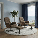 Fårö Snurrfåtölj ink Pall Fårskinn Sahara