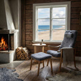 Gotland Fåtölj ink Pall Fårskinn Charcoal