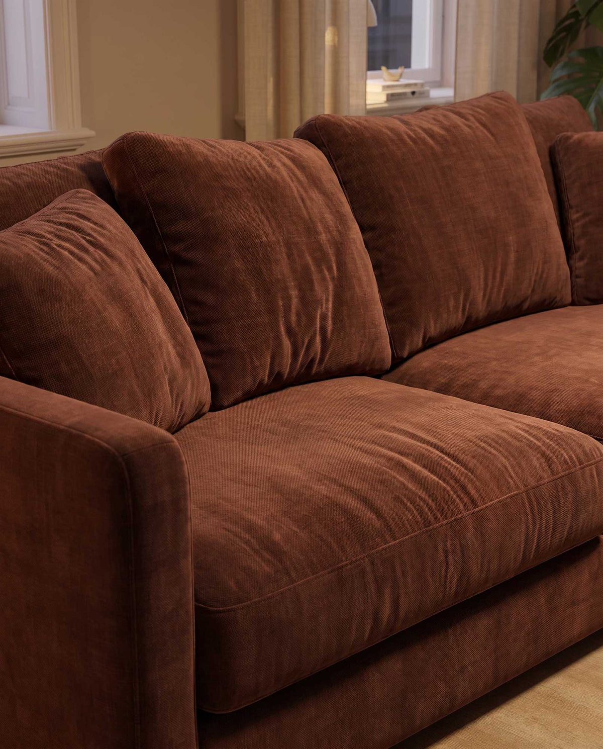 Grim 3-sits XL Soffa Golden Burgundy