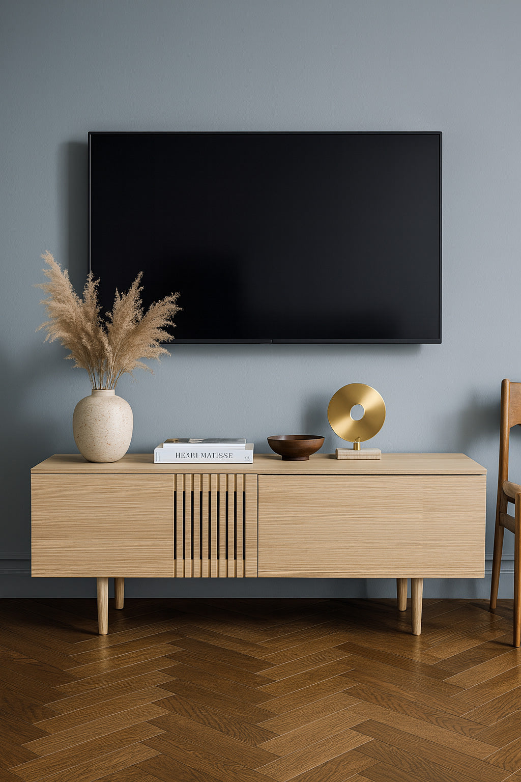 Joel Mediabänk 120 cm Vitoljad Ek