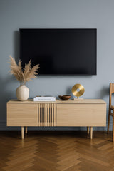 Joel Mediabänk 120 cm Vitoljad Ek