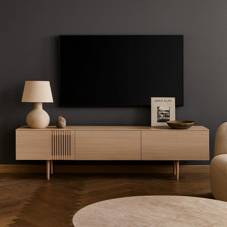 Joel Mediabänk 180 cm Vitoljad Ek