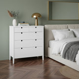 Klinte Byrå 3+2 Lådor Djup Vit