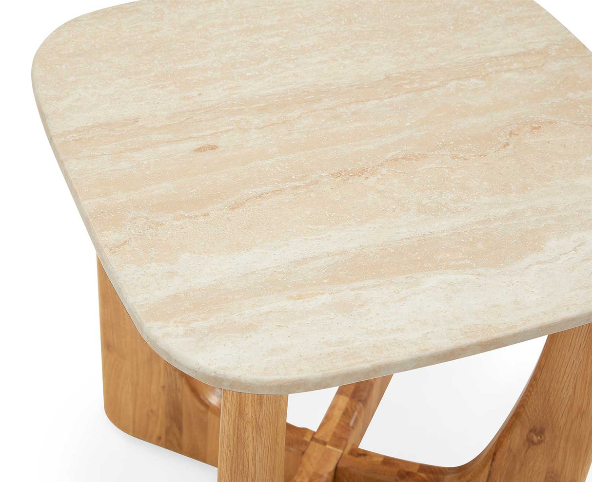 Lenox Sidobord Oljad Ek / Travertin