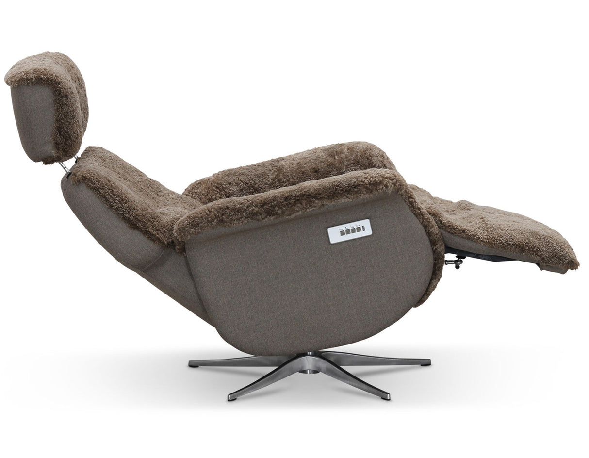 Lissabon Fåtölj Elektrisk Recline Sahara Fårskinn