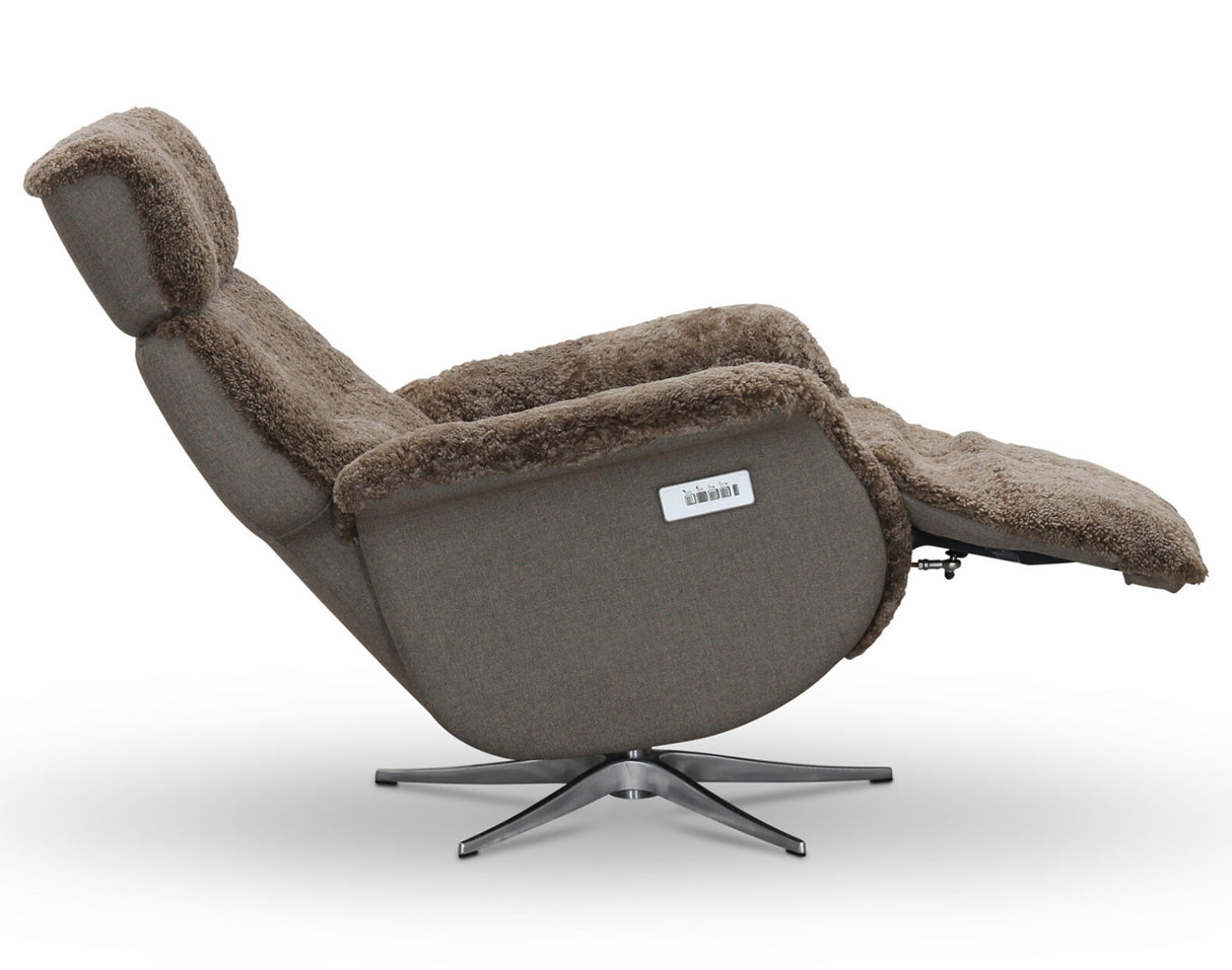 Lissabon Fåtölj Elektrisk Recline Sahara Fårskinn