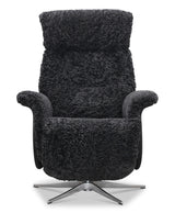 Lissabon Fåtölj Elektrisk Recline Fårskinn Mörkgrå