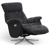 Lissabon Fåtölj Elektrisk Recline Fårskinn Mörkgrå
