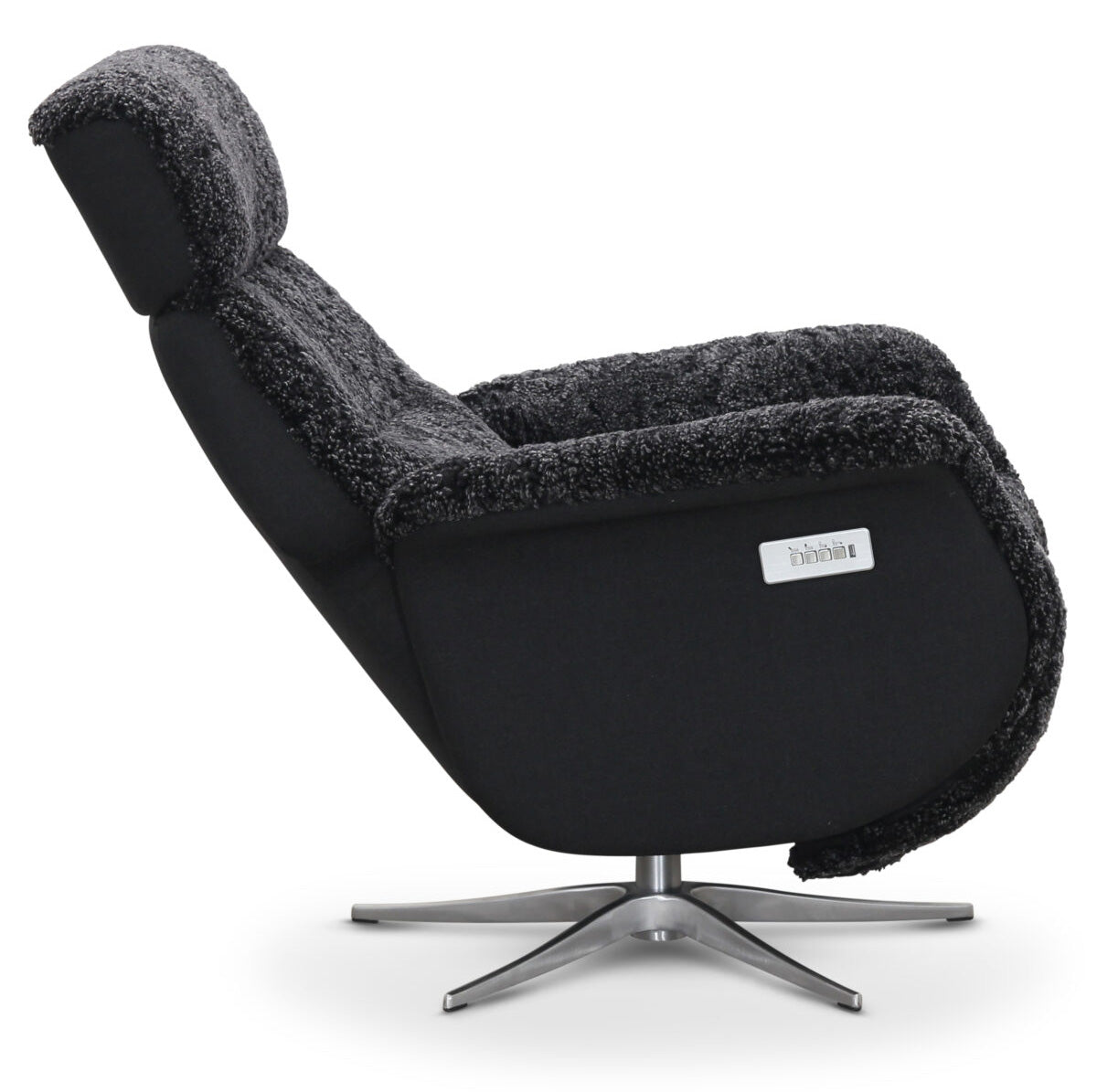 Lissabon Fåtölj Elektrisk Recline Fårskinn Mörkgrå