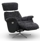 Lissabon Fåtölj Elektrisk Recline Fårskinn Mörkgrå