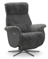 Lissabon Fåtölj Elektrisk Recline Fårskinn Ljusgrå