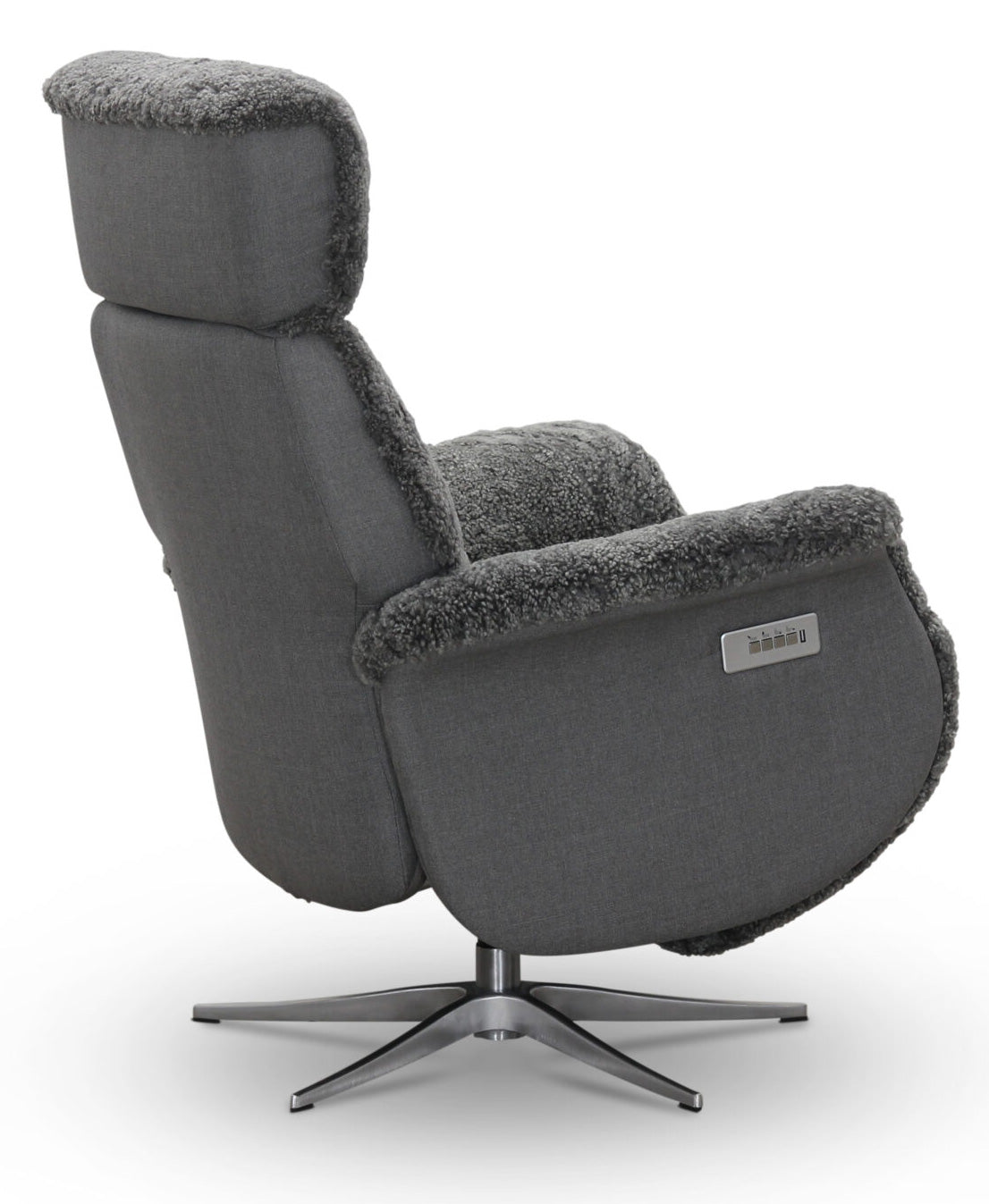 Lissabon Fåtölj Elektrisk Recline Fårskinn Ljusgrå