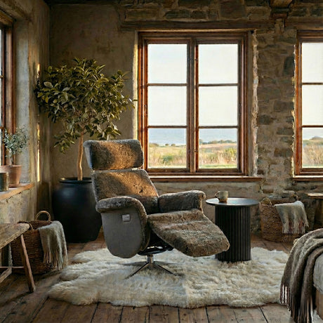 Lissabon Fåtölj Elektrisk Recline Sahara Fårskinn