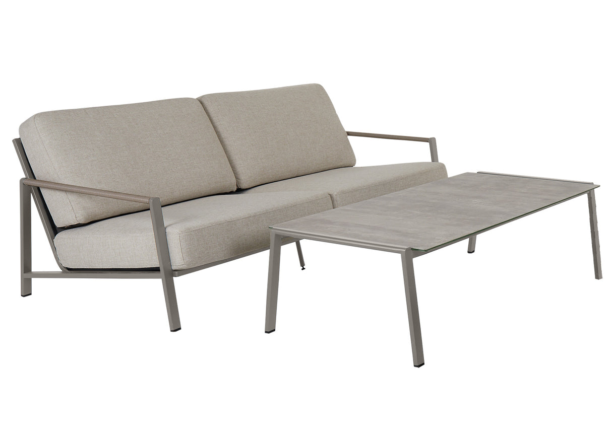 Lyra 2,5-sits Soffa med Soffbord Khaki