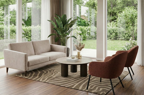 Aria Soffbord 90 cm Rund Brun / Keramisk Travertin