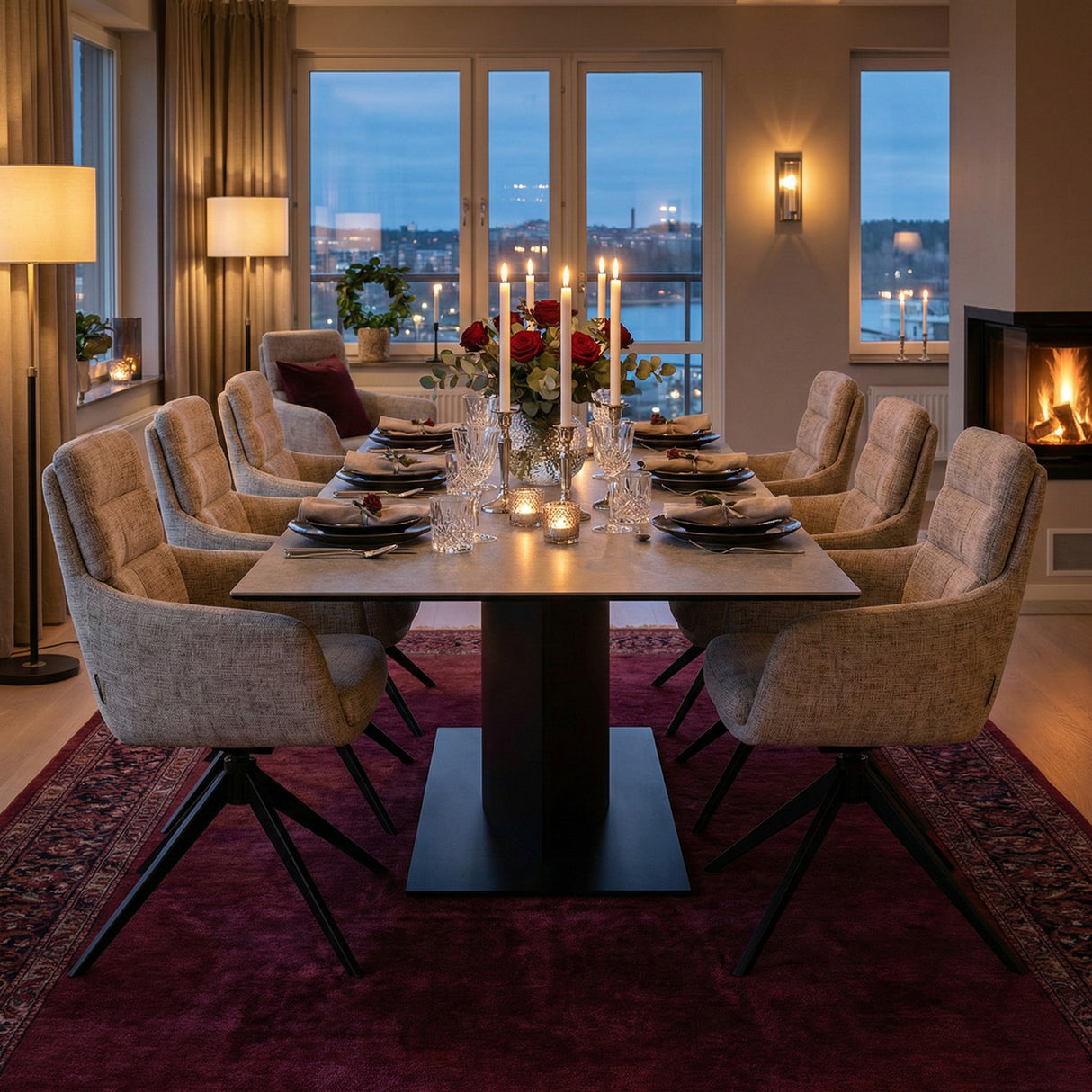 Murcia Matbord 200x100 cm Keramik Grå