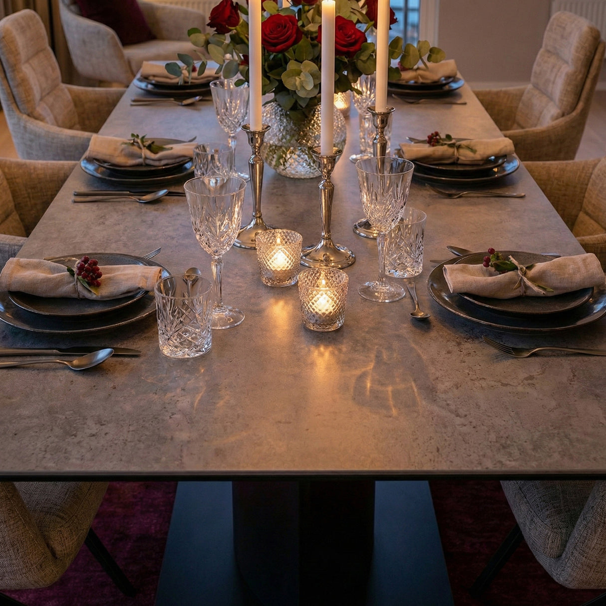 Murcia Matbord 200x100 cm Keramik Grå