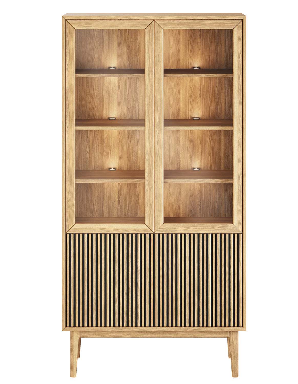 Broholm Vitrinskåp Lameller Oljad Ek