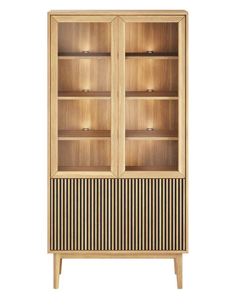 Broholm Vitrinskåp Lameller Oljad Ek