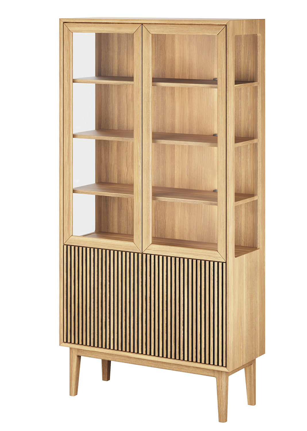 Broholm Vitrinskåp Lameller Glassidor Oljad Ek