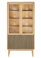 Broholm Vitrinskåp Lameller Glassidor Oljad Ek