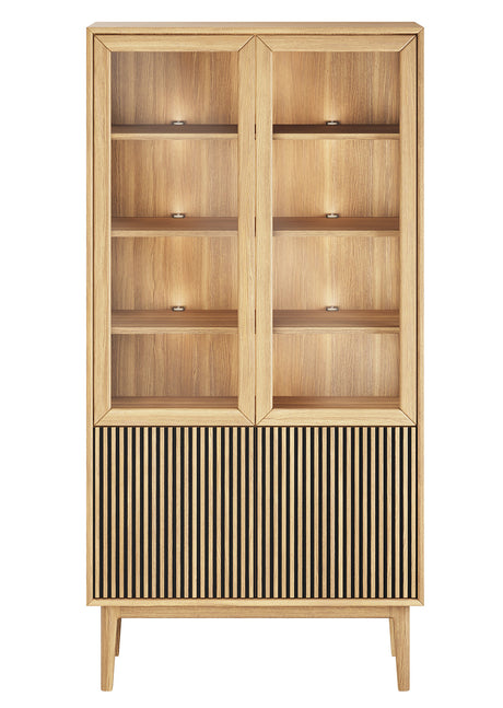 Broholm Vitrinskåp Lameller Glassidor Oljad Ek