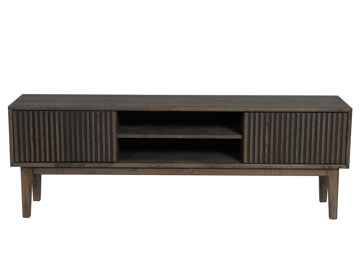 Broholm TV-Bänk XL Lameller Rökfärgad Ek